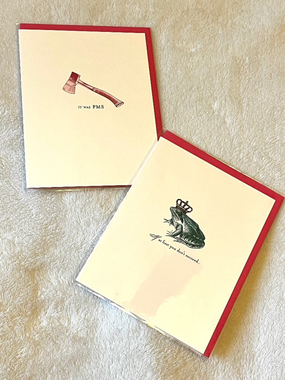 Bella Muse Funny Greeting Cards Set of 2 | Blank Inside | New | Snarky Humor